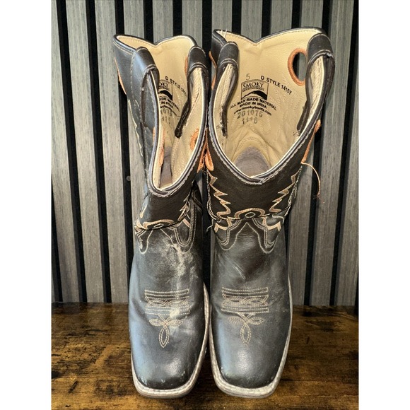 Smoky Mountain Boots Brown Western Youth Size 5 D Square Toe 1415Y - Picture 2 of 6
